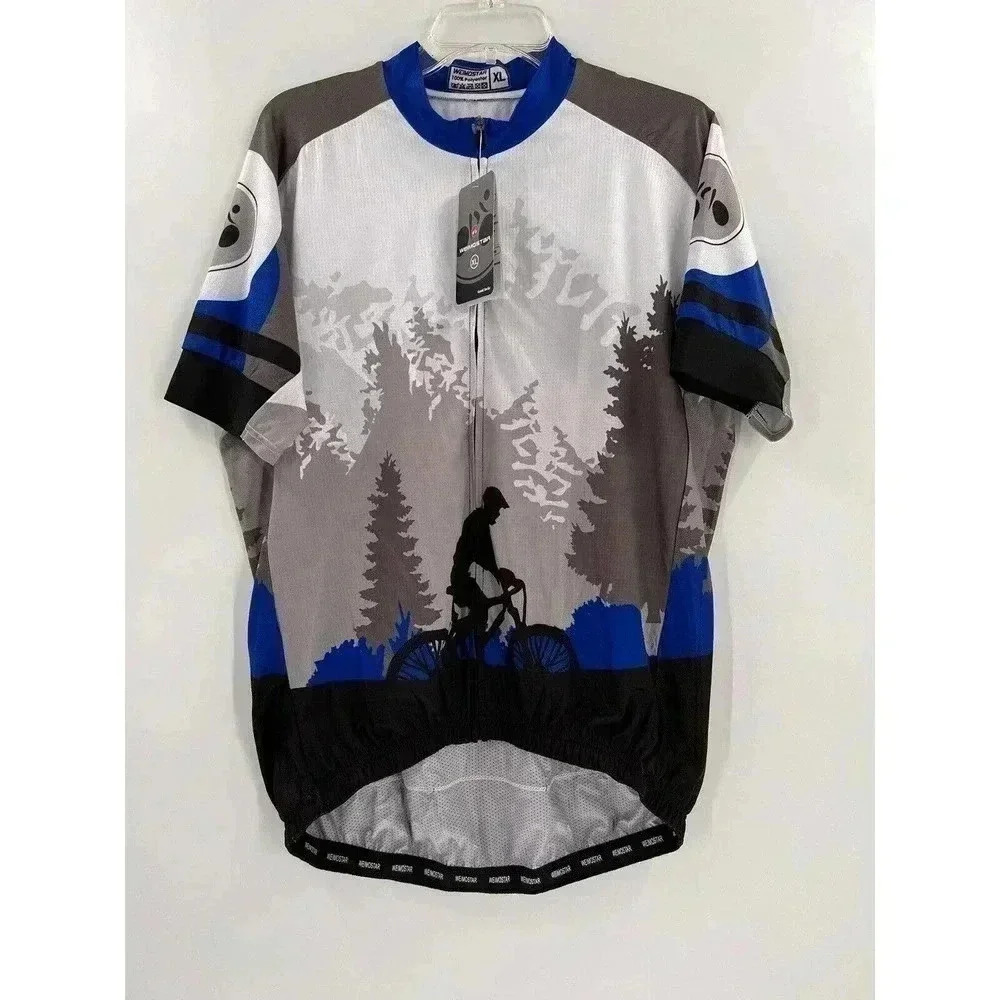 Weimostar Cycling Jersey Mens Size XL Shirt Full Zip 3 Rear Pocket Mountain NEW